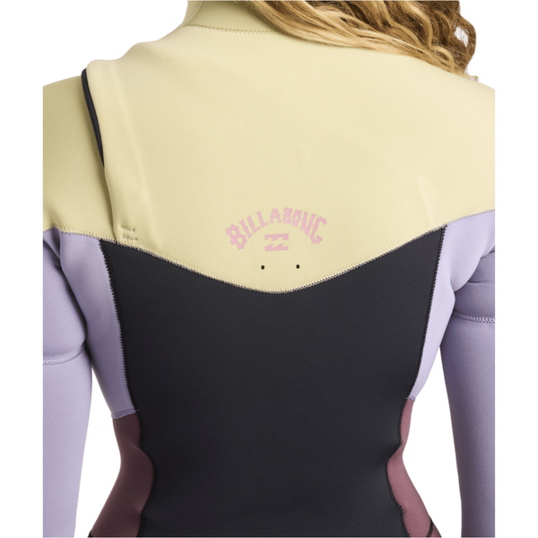 2026 Billabong Femmes Synergy Natural 3/2mm Chest Zip Combinaison N&eacute;opr&egrave;ne 24BW193514 - Grey Violet